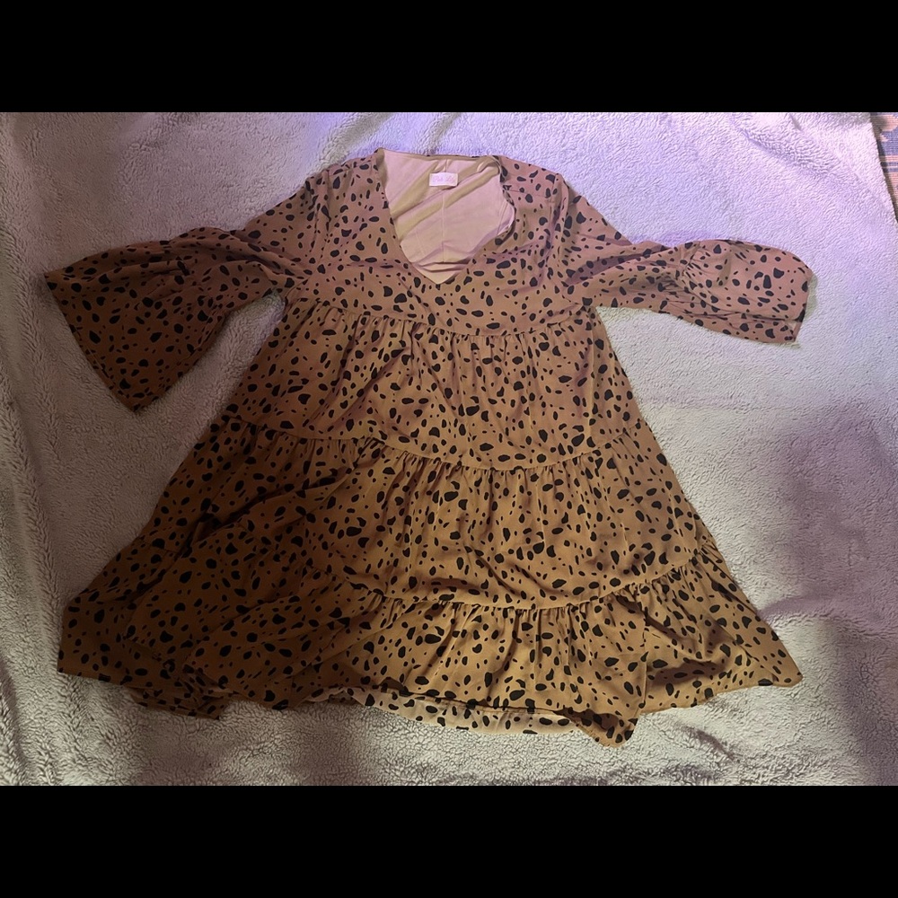 Pink lily spotted babydoll dress